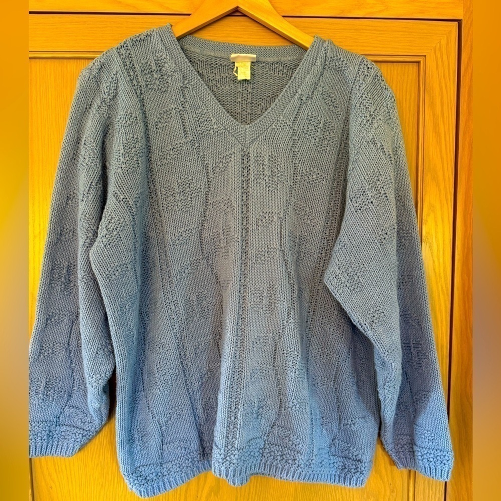 Vintage Bobbie Brooks Woman Boxy Pullover V-Neck Sweater / Large/XLarge